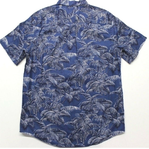 Chaps Mens Hawaiian Shirt Blue XL - Picture 2 of 7